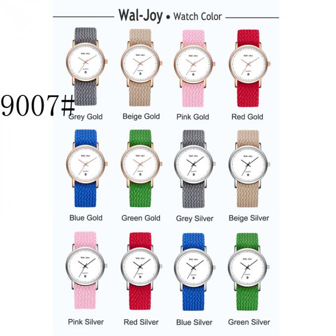 WJ-8427 แฟชั่นสายหนังสีฟ้าสีแดงวงประกันคุณภาพนาฬิกาโลหะผสมกรณีผู้หญิงนาฬิกาแฟชั่น